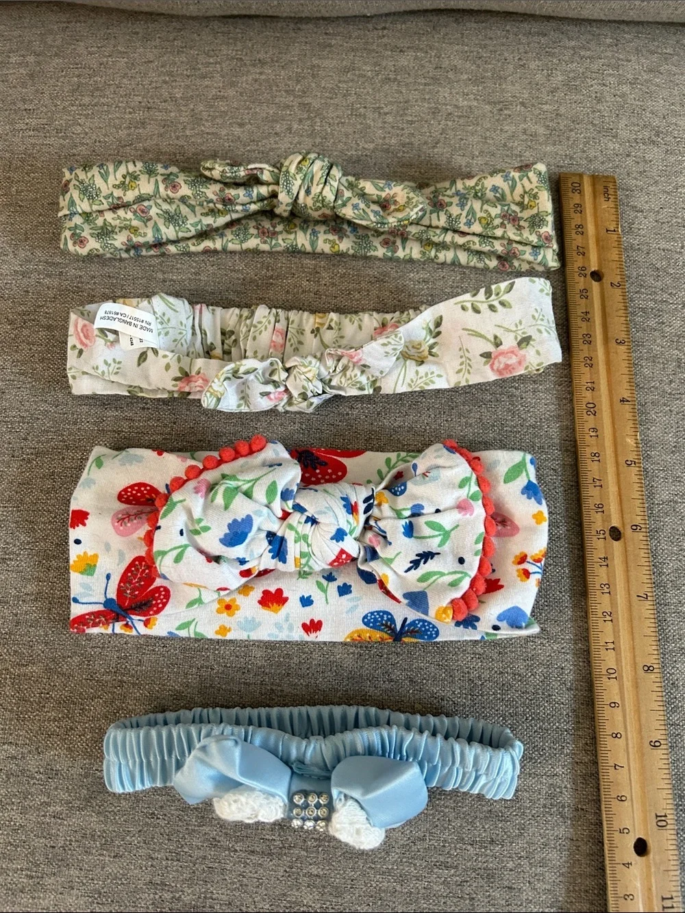 Girl Floral & Bow Headband Set - Multicolor